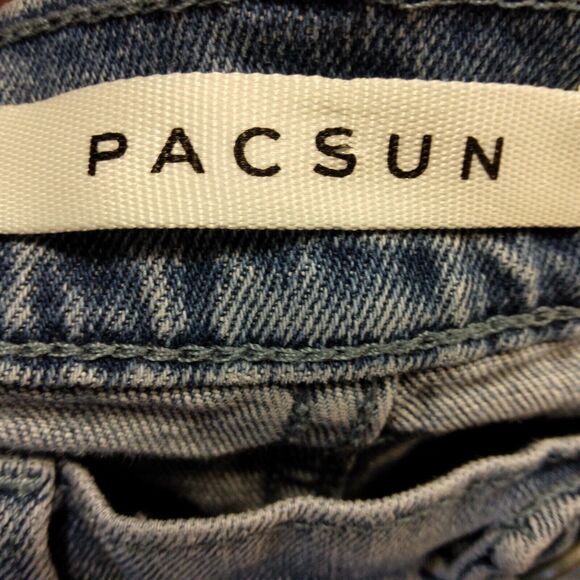 PacSun jeans mens 30x32 blue denim slim fit tapered leg light wash stretch - Picture 7 of 10